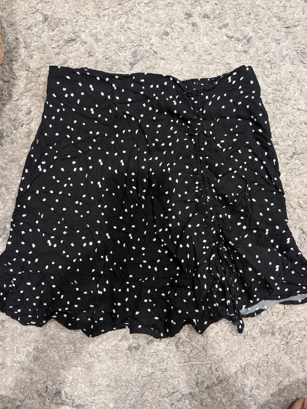 URBAN Romantics Black Mini Skirt with White Dot Print